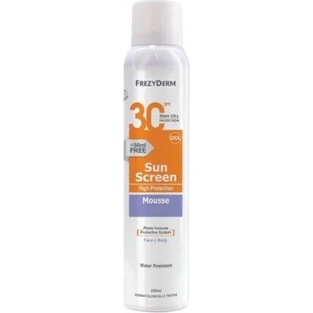 Frezyderm Слънцезащитен мус за лице и тяло , Frezyderm Sun Screen Mousse SPF30 200ml