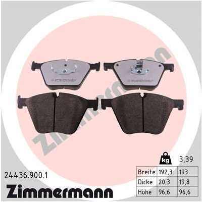 Sada brzdových platničiek kotúčovej brzdy ZIMMERMANN 24436.900.1