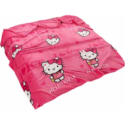 Excellent Mikroplyšová hřejivá deka Hello Kitty 150x200