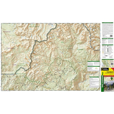 Yosemite Ansel Adams Wilderness národní park Kaliforine turistická mapa GPS ko