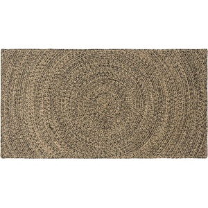 vidaXL Килим за площ Естествено и черно 80 x 150 cm юта (42010618)
