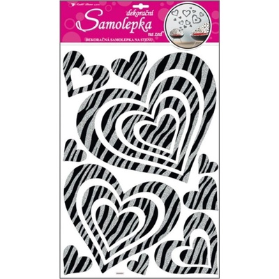 Samolepka Room Decor srdce se stříbrnými glitrovými pruhy 60x32cm – Hledejceny.cz