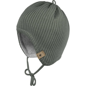 maximo Зимна шапка (beanie) maximo Baby's Rippen Fleece Mütze m. Band Beanie - Khaki Grey - размер 43 cm (904-7260-0316)