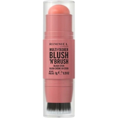 Rimmel Multi-Tasker Blush'N'brush lícenka v tyčinke so štetcom 100 Cotton Candy 8 g