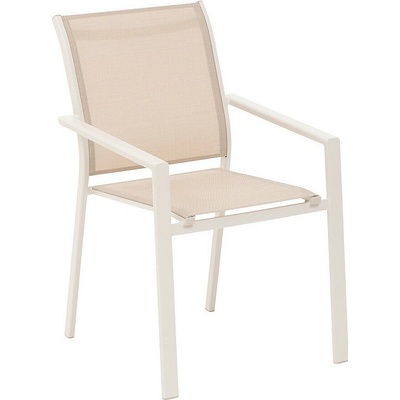 DEOKORK Hliníkové křeslo s textílií ZEUS (ivory)