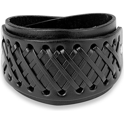 Steel Edge kožený náramok SESL0215 čierna