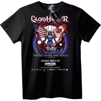 NOONEBRAND Тениска Gloryhammer Red White Hoots турне - XL, White