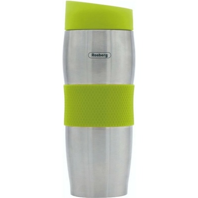 Rosberg Термочаша Rosberg R52011C Green, 0.38л, неръждаема стомана, двойни стени, ергономична, зелена (R52011C - green)