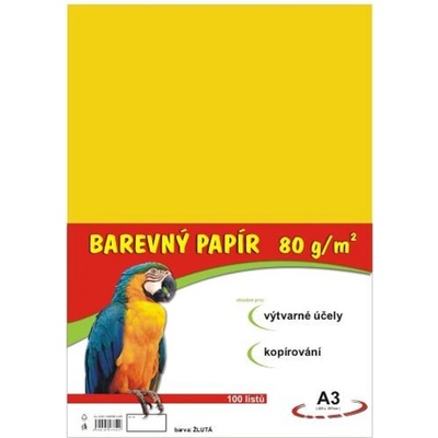 Barevný papír A3 100/80 g žlutý Stepa s.r.o.