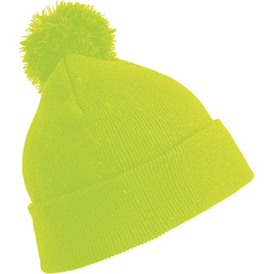 Result Detská zimná čiapka s brmbolcom RC028J Fluorescent Yellow