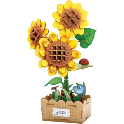 Wiky kreativita Stavebnica 3D drevená Slnečnica 21 cm
