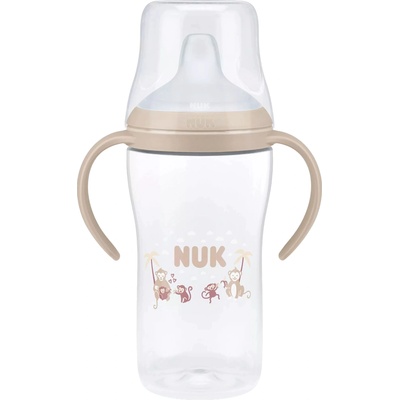 Nuk Шише NUK Perfect Match - С накрайник за сок, TC, РР, 260 ml, маймуна, бежово (10216313)
