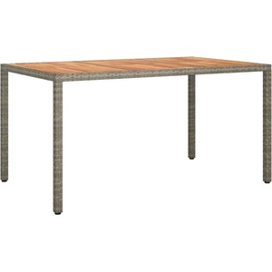  Градинска маса Сив 150 x 90 x 75 cm полиратан
