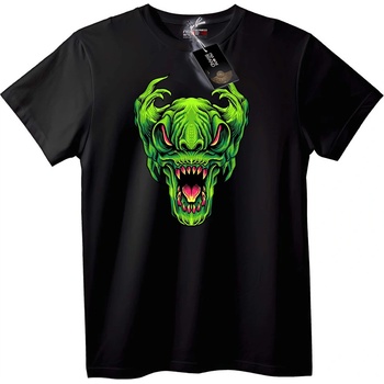 NOONEBRAND Тениска Зелен Чудовищен Череп - S, Black