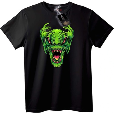 NOONEBRAND Тениска Зелен Чудовищен Череп - S, Black