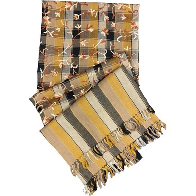 Top textil kostkovaná šála s ruční výšivkou