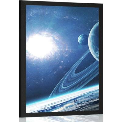 Plakát planeta ve vesmíru - 20x30 black