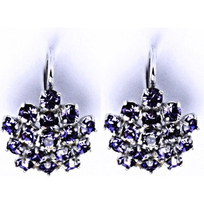 Čištín s krystaly Swarovski květy Tanzanit NK 1342