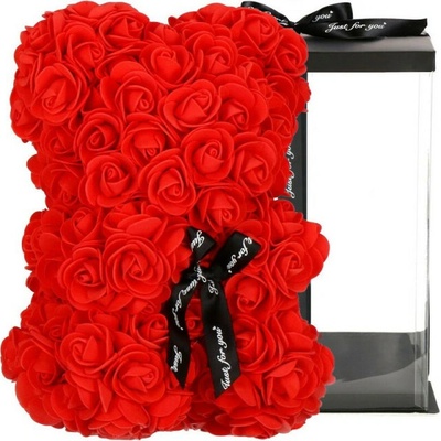 Medvídek z růží 22 cm SPRINGOS ROSE BEAR HA7218 červený