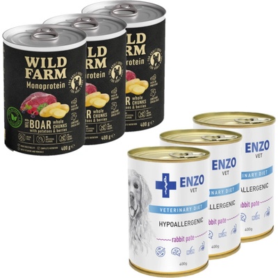 Enzo Vet Hypoallergenic hypoalergenní dieta s králíkem 3 x 400 g