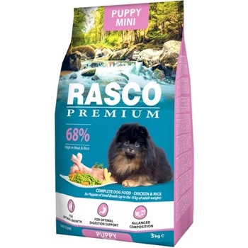 Rasco Premium RASCO Premium Puppy Mini - Премиум храна с пиле и ориз за подраставщи кученца от мини породи, 3 кг, Чехия 1704-10014