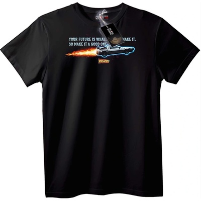 NOONEBRAND Тениска Back to the Future с DeLorean - 2XL, White