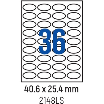 Spree Етикети лепящи овал, 36 бр. , 40.6x25.4 мм, 100 л. , A4 (3800884030332)