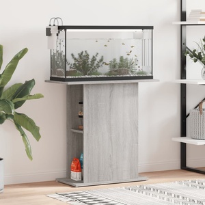 vidaXL Поставка за аквариум сив сонома 75x36x72, 5 см инженерно дърво (833653)