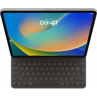Apple Smart Keyboard Folio TUR - оригинален полиуретанов калъф, клавиатура и поставка за iPad Pro 12.9 (2018) (черен)
