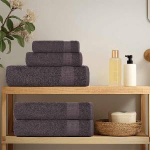 vidaXL Soap Towels 4 pcs Anthracite 30x30 cm 360 gsm 100% Cotton - Untranslated (136674)