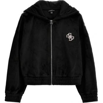 Image 1 of GUESS Плюшен суичър в черно за момиче с розово лого Guess