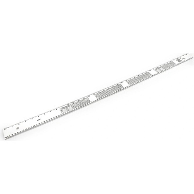 Krejčovský metr / pravítko s velikostními tabulkami délka 100 cm Varianta: bílá, Balení: 1 ks 61836/160557/286954 – Zboží Dáma