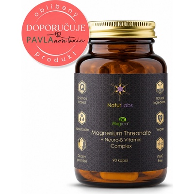 NaturLabs Hořčík Magtein Treonát + Neuro-B Vitamin Komplex 90 kapslí