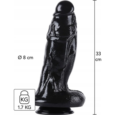 Hidden Desire Extreme Dong Xtra Thick XXL 32.5 cm Black