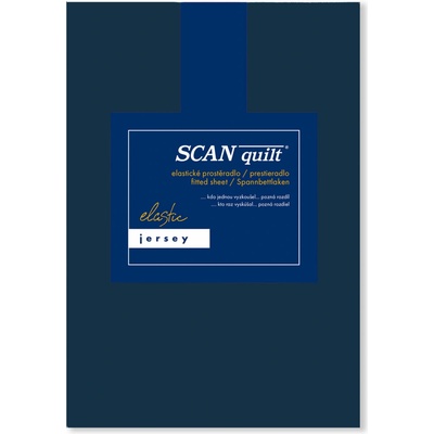 SCANquilt Prestieradlo Jersey Elastic Lycra tmavo modré 120x200