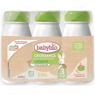 Babybio Преходно течно мляко Babybio - Croissance, 6 броя х 250 ml (3288131580074)