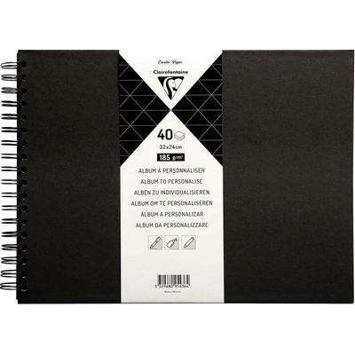 Clairefontaine Album kroužkové 32 × 24 cm (185 g/m2, 40 listů) - černé