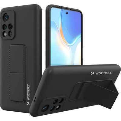 Wozinsky Кейс Wozinsky Kickstand Case Silicone, със стойка, за Xiaomi Redmi 10, Черен (9145576247556)