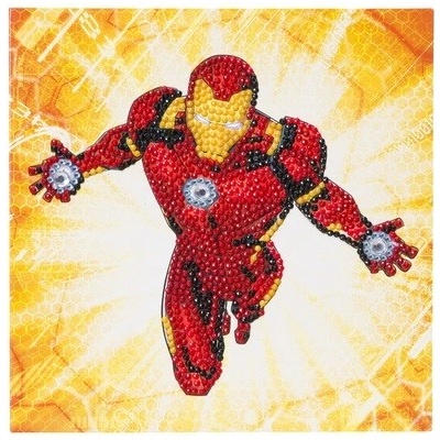 Pohľadnica Iron Man Marvel vykladanie z diamantov