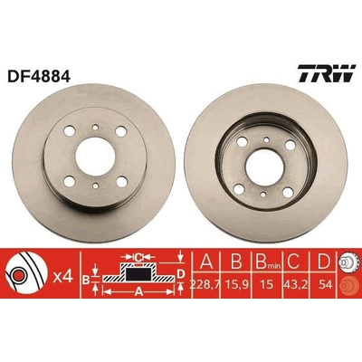 Brzdový kotúč (cena za 1ks) TRW DF4884