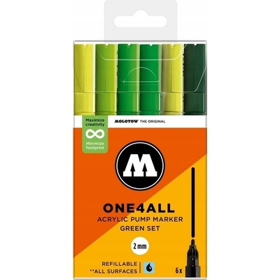 Molotow One4All 127HS Green Set Zelená sada 6 ks