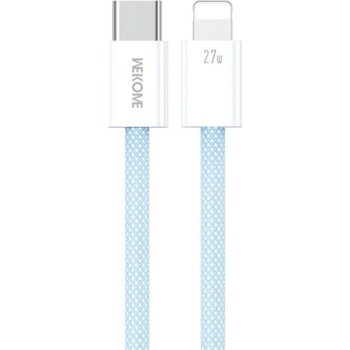 Wekome WDC-21 opletený nabíjací a dátový USB-C na Lightning 1m modrý