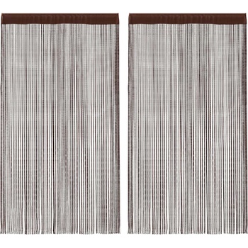 vidaXL Пердета ресни, 2 бр, 100x250 см, кафяви (132410)