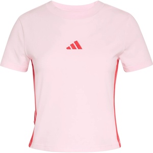 adidas Дамска тениска adidas Women's 3-Stripes SJ Baby Tee T-shirt - Clear Pink / Pure Ruby (916-6782-0113)