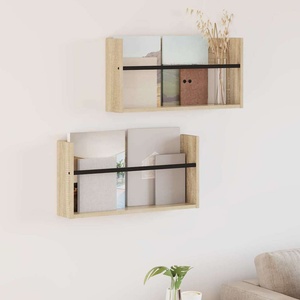 vidaXL Етажерка за списания с рафт 2 бр. Сонома дъб 60 x 12 x 30 см (890795)