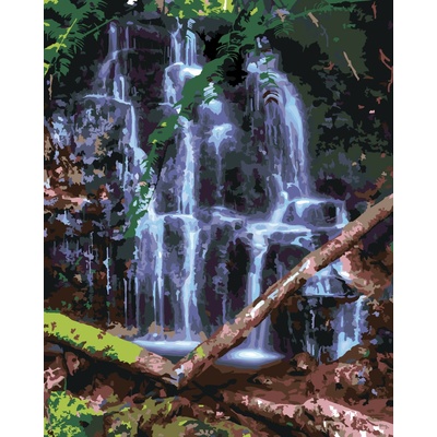 ZUTY Malování podle čísel VODOPÁD HAVAJ TED DAVIS Rozměr 80 x 100 cm Rámování bez rámu a bez vypnutí plátna