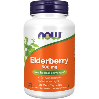 NOW NOW Elderberry 500mg, 120 Veg Capsules