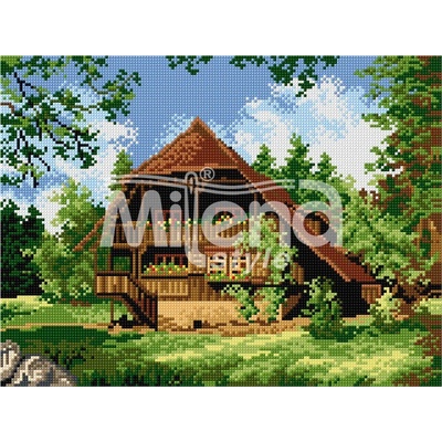 Milena Style Горска хижа - Печатана Aida 14 ct без конци