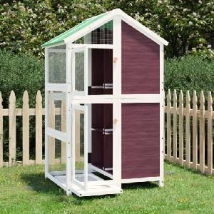 vidaXL Къщичка за птици мока 97x81x152 см масивна чамова дървесина (172260)