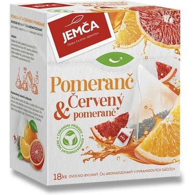 JEMČA Ovocný čaj v pyramidových sáčcích Pomeranč & červený pomeranč 18 x 2 g